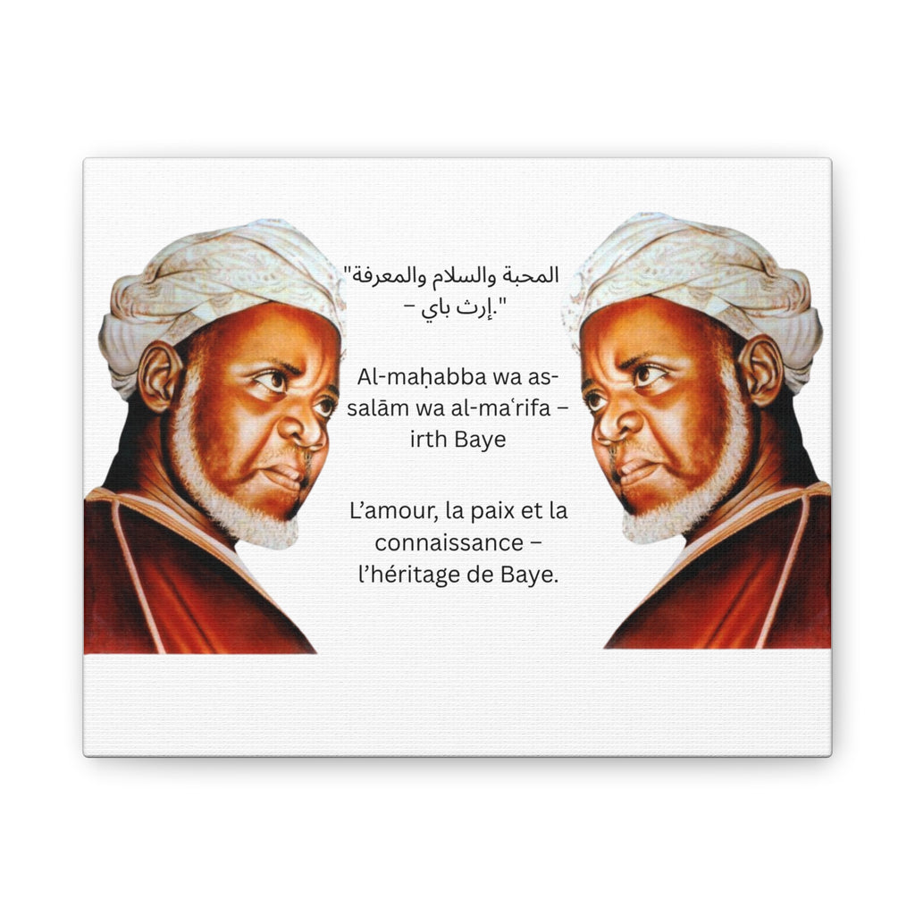 Canvas Stretched Baye Niass Rta Saying Love Peace Knowledge 0.75&quot; Wall Art